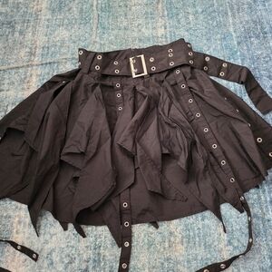 Black Corset Belt with Silver Buckle